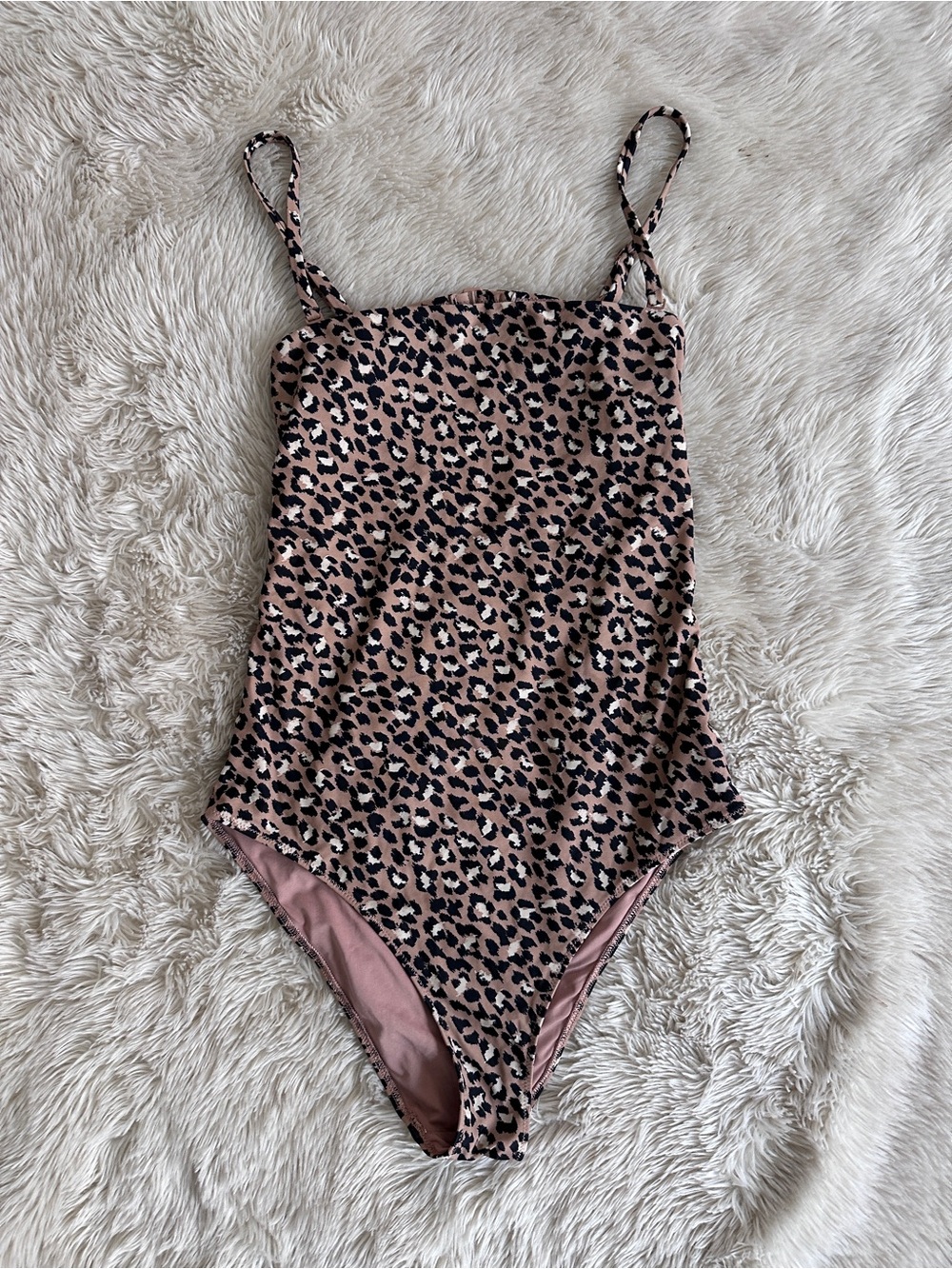 Aerie Leopard Print One-Piece Swimsuit Size M